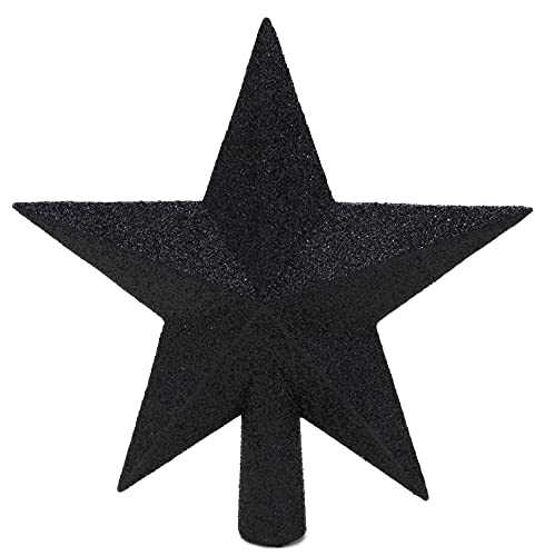 Christmas Concepts® 20cm Glitter Tree Top Star Decoration – Christmas Tree Topper/Ornament (Black)