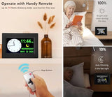 Véfaîî Digital Clock with Day Date 1280 * 800P HD, 19 Alarms Custom Reminders, 10 Levels Auto Dimmer Dementia Clock, 8 Display Colors, Auto DST, Remote & Buttons Control Easy for Elderly