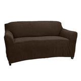Home Details Stretch Furniture Protector Slipcover, Good for Dog Hair and Spills, Machine Washable, Love Seat, Brown