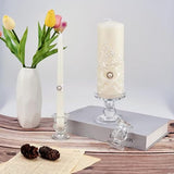 Unity Candle Holder - Glass Candle Holders for Pillar Candles Taper Candles, Glass Candlestick Holders Set of 3, Decorative Clear Glass Candlestick Holder for Wedding Table Dinning Church Centerpiece