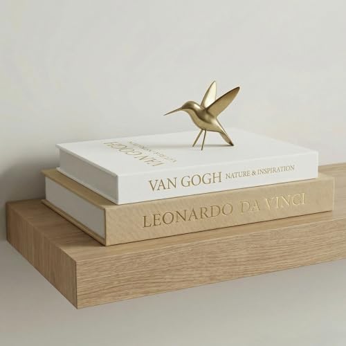 Aesthetic Decorative Books - Set of 2 Linen Boxes with Gold Lettering, Enhance Your Coffee Table, Bookshelf or Mantle Decor - Fake/Faux Books for Home Decoration, Photo & Keepsake Storage