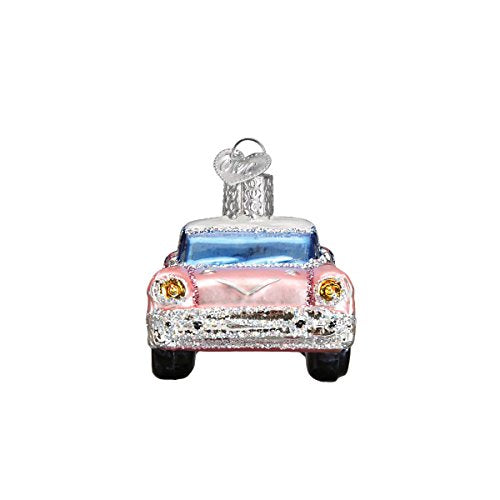 Old World Christmas Glass Blown Ornament Classic Car (46023) , Pink