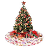 Lollipop Candy Macaroon Cupcake Christmas Tree Skirt 36" for Xmas Halloween New Year Holiday Party Home Tree Mat Decor Ornaments Decoration