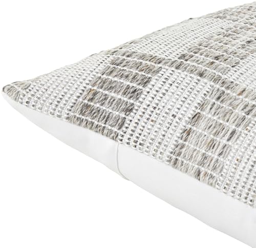 Livabliss x Galey Alix Katalina Indoor/Outdoor Accent Pillow Cover, 22" L x 22" W, Grey/Checkered