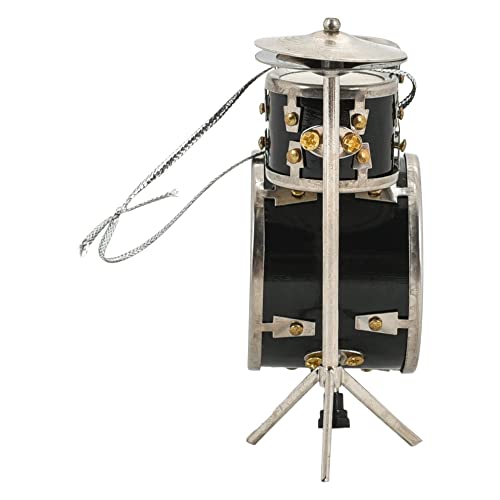 Broadway Gifts 3.2" Black Wood and Brass Drum Set Ornament Decoration | Hand-Crafted Wooden Drums Christmas Ornament in Gift Box for Drummer or Musician