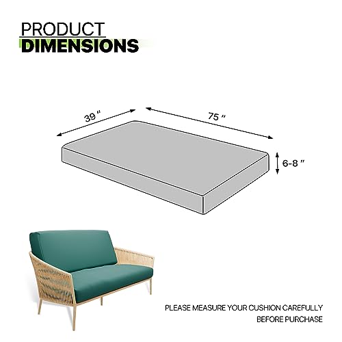 Magshion Futon Cover Slipcover with Elastic Bottom Thick Sofa Bed Furniture Protector Covers for Washable Twin Size 39"x75"x6" Teal Green