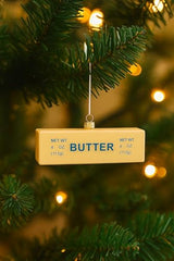 Cody Foster Stick of Butter Kitchen Baking Faux Food Glass Christmas Ornament, Multi