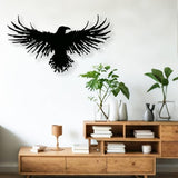 Yuzhuo Metal Viking Raven Wall Art Norse Mythology Crow Wall Decor with Gothic Metal Wall Sculpture Suitable for Living Room Bedroom Indoor Outdoor Garden Home