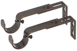 Ivilon Adjustable Brackets for Curtain Rods - for 1 or 1 1/8 Inch Rods. Set of 2 - Oil Rubbed Bronze