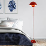 Modern Floor Lamp for Living Room, Industrial Tall Standing Lamp for Bedroom, Metal Shade Reflecting Light Reading Floor Lamp for Office, Nursery Room, Corner(Dark Red)