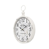 Menterry Retro Round Wall Clock. White Vintage Antique Style. Battery Operated Silent Wall Clocks for Farmhouse,Bathroom,Kitchen,Bedroom,Office, (11.8" H x 9.3" W)