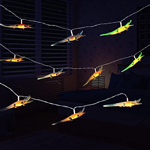 Crocodile String Lights 10LED 6.8FT Novelty Light Battery Operated with Kids Gift Indoor String Lights Home Bedroom Party Birthday Decoration Easter (Warm White)