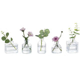 Glasseam Mini Glass Bud Vases: Small Clear Vases for Centerpieces Cute Tiny Flower Vase Set of 5 for Flowers Modern Centerpiece Decor for Wedding Party Dining Room Decoration