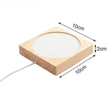 Limitronix 10 Pack Sublimate Blanks Wood Night Light 7 Colors LED Light Temperated Glass Photo Frame with Sublimation Pet Sheet for DIY Heat Transfer Print (Square)