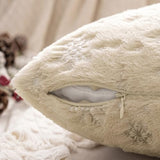 MIULEE Christmas Decorations Pillow Covers 20x20 Beige Silver Snowflake
