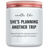 Best Travel Gifts for Women, Funny Gift for People Who Like Travel Hiking - Unique International Traveler Planner Vacation Retirement Present Candle