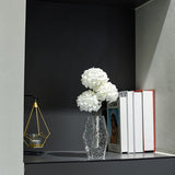 Glacier Series Crystal Vase 6.3-inch High, Modern Crystal Home Office Decor for Living Room Dining Table Centerpieces, Birthday and Wedding