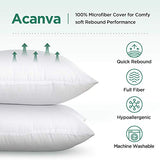 Acanva Decorative Square Throw Pillow Inserts for Sofa Bed Couch & Chairs, 24x24(4 Count), White