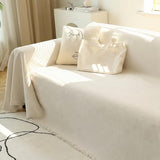 MEETSKY Couch Cover Sofa Covers Couch Covers for 3 Cushion Couch Sofa Pet Friendly, L Shaped Sectional Sofa Covers Washable Simply Put Sofa Throw Cover for Dogs, 91" x 134", Beige