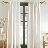 VOIIY Gold Curtain Rod 36-88 Inch, Brushed Brass Decorative Curtain Rods for Windows with Twisted Cage Finials, 3/4" Adjustable Heavy Duty Window Treatment Rods for Living Room, Bedroom, Kitchen