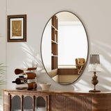 Koonmi Black Oval Bathroom Mirror, 20"x28" Bathroom Vanity Mirror, Oval Mirror for Bedroom Living Room Entryway, Hangs Horizontal or Vertical