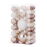 Christmas Ball Ornaments for Xmas Decorations,50 pcs Christmas Extra Large Tree Shatterproof Ornaments-Champagne (Combo of 5 Style in 3 Sizes)