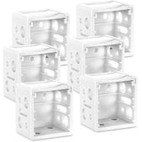 6 Pieces 1 Inch Blind Brackets White Profile Box Mounting Window Blinds Headrail Bracket, White