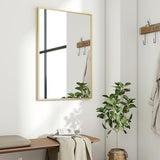 HARRITPURE 28"x20" Rectangle Mirror Bathroom Mirrors for Over Sink Framed | for Wall, Gold Framed Rectangle Mirror Aluminum Alloy Frame Wall-Mounted Horizontally/Vertically for Entryway/Bedroom/Vanity