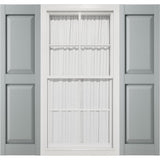 14 3/4"W x 47"H Mid-America Vinyl, Standard Size Williamsburg Double Panel Shutters, w/Installation Shutter-Lok's & Matching Screws (Per Pair), 945 - Platinum