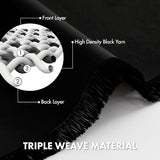 MIULEE Blackout Curtains 4 Panels Sets Black 63 Inch Length, Top and Bottom Rod Pocket Room Darkening Curtains for Bedroom Windows, 4 Pack Solid Thermal Insulated Light Blocking Curtain Drapes