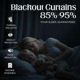 CUCRAF Black Blackout Curtains 84 inch Length 2 Panels Set, Room Darkening Drapes for Living Room Bedroom, Thermal Insulated Light Blocking Grommet Window Curtain (W52 x L84 Inch)
