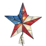 Kurt Adler UL 10L Capiz American Flag Inspired Star Treetop