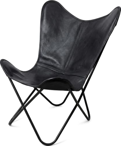 Leather Butterfly Chair Covers, Solid Leather Waterproof and Oilproof Stretch Dining Chair Protector Cover Slipcover Tan Color for Livingroom Chair Only Cover