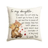 AVOIN colorlife to My Daughter Throw Pillow Cover, 18 x 18 Inch Christmas Daughter Gift Lady Girls Birthday Cushion Case from Mum Dad