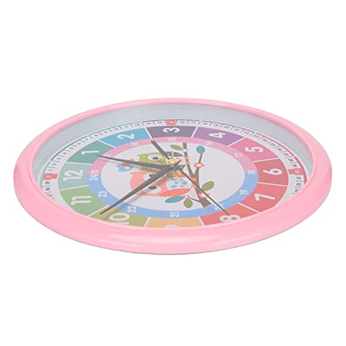Milltrip Children Hanging Clock, Wall Clock Plastic Cartoon Colorful Quartz Time Learning Hanging Clock for Kid's Bedroom Classroom()