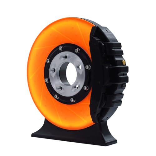 1:1 Scale 3D Printed Brake Disc & Caliper LED Night Light, Rotating Automotive Mechanical Model, Type-C Powered Orange Ambient Desk Lamp, Car Enthusiast Display Decor
