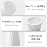 SOUJOY 10 Pack Composite Plastic Flower Vase, White Conic Floral Vase Home Decor Centerpieces, Small Unbreakable Vases for Decor Living Room