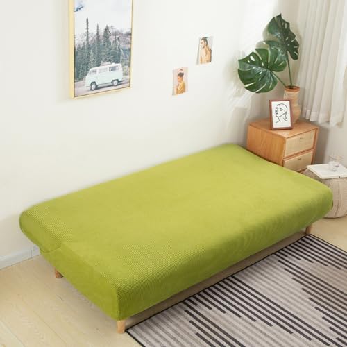 All-Inclusive Futon Armless Cover Anti Scratch, Removable Armless Futon Cover 3/2/1 Seater Stretch Sofa Bed Slipcover, Small Checks Jacquard Fabric, Washable Sofa Bed Cover Futon,I,L1