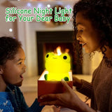 Frog Night Light, Cute Lamp Frog Gifts Nightlight for Kids Bedroom, Silicone Animal Frog Stuff, Rechargeable Baby Nursery Light Bedside Lamp with Timer, Birthday Gifts for Boys Girls Toddlers