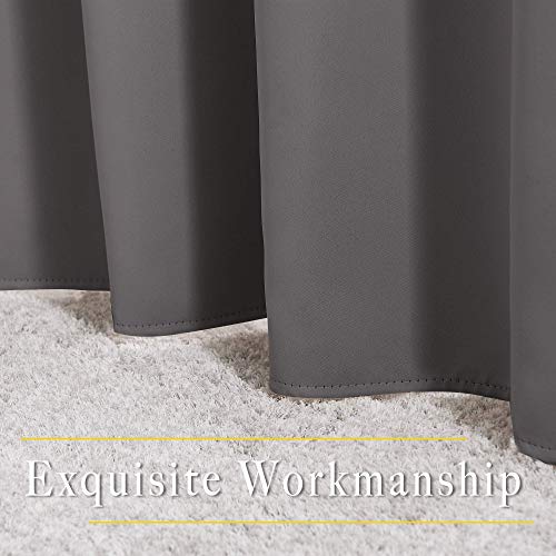NICETOWN Gray Blackout Curtains for Bedroom 84 inches Long - Thermal Drapes Grommet Room Darkening Light Blocking Curtains Window Treatments for Living Room (2 Panels, W52 x L84, Grey)