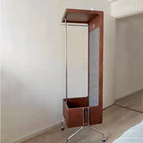 Full-Length Mirror Household Floor-Standing Full-Length Mirror Multi-Functional Storage Coat Rack Bedroom Movable Dressing Mirror Full Length Floor Mirro (B)