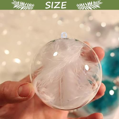 40PCS 80mm/3.14inch Large Clear Ball Ornaments, 20Set Clear Plastic Fillable Christmas Balls Shatterproof Ornament Bauble for DIY Crafts Wedding Party Decor Holiday Home Decor