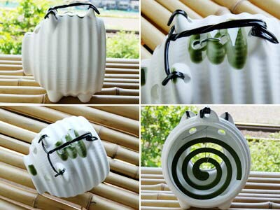 Banko Ware 08853 Mini Mosquito Repellent Incense, Pig, Mosquito Repellent Holder, Stand, White, Height 4.3 inches (11 cm), Made in Japan
