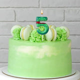 Turtle Shell Birthday Candle, Cartoon Turtle Themed Cupcake Number Candle Green Cake Topper for Party Decoration Favors Supplies (Number 5)