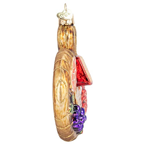 Old World Christmas Charcuterie Board Glass Blown Ornament for Christmas Tree, Handcrafted Holiday Decoration, Food Collection