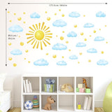 DECOWALL DS12-8079 78pcs Sun Clouds Polka dot Wall Stickers Decals Art Baby Bedroom Boho Classroom décor Living Kids Home Nursery playroom Removable Sunshine Vinyl DIY
