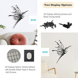 LIYAOLI 3D Metal Hummingbird Wall Art - Unique Black Outdoor Garden Decor, Waterproof Bird Sculpture for Patio, Living Room, Bedroom & Bathroom(12.3"x16.5")