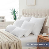 Leeden 12x20 Pillow Inserts Pack of 2, Fluffy Lumbar Throw Pillow Inserts, Soft Rectangle Decorative Throw Pillows for Couch, Sofa, Bed, and Home Decor White Pillows