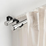 Double Curtain Rod Bracket,3 Pack Metal Curtain Rod Holders for Wall,Sturdy Curtain Rod Brackets for 1 Inch Curtain Rod,Black Wall Mounted Curtain Rod Hooks for Bedroom Living Room Patio