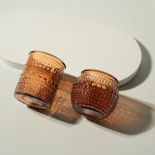 36 Pack Votive Candle Holders, Amber Hurricane Holders for Fall Centerpiece
